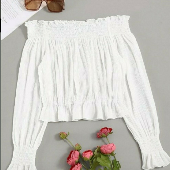 Off the shoulder women's crop peplum top - Picture 14 of 14